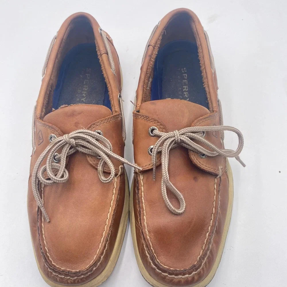 Sperry Top-Sider Billfish Boat Shoes Mens 10.5 M Tan Brown Leather Mesh Nautical